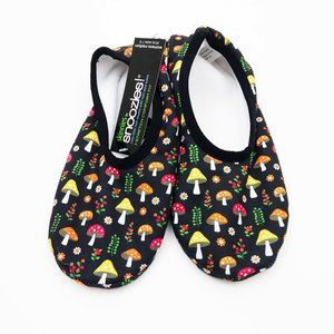 Snoozies Women's Stretch Comfort Skinnies Sketch Polka Dot Mushrooms Medium 7/8